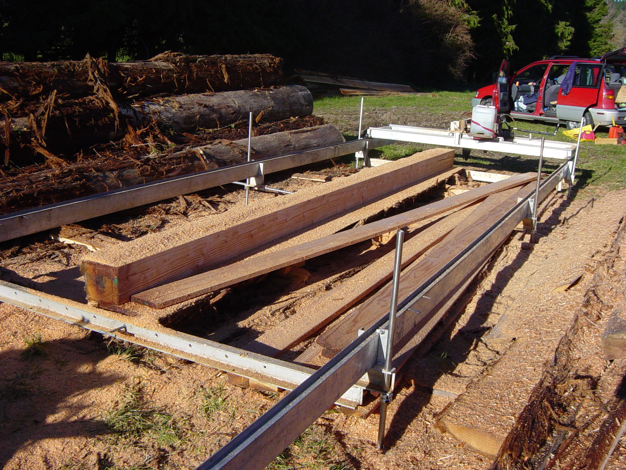 Portable sawmill in New Zealand