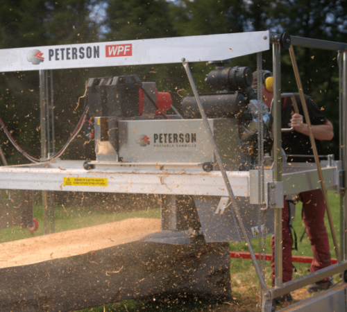 Sawmill for aborists processing large logs